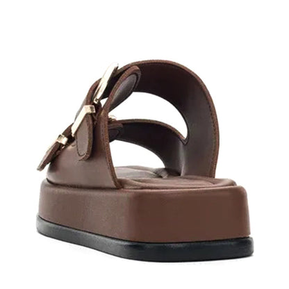 Women’s Gold Buckle Detail Slide Sandals