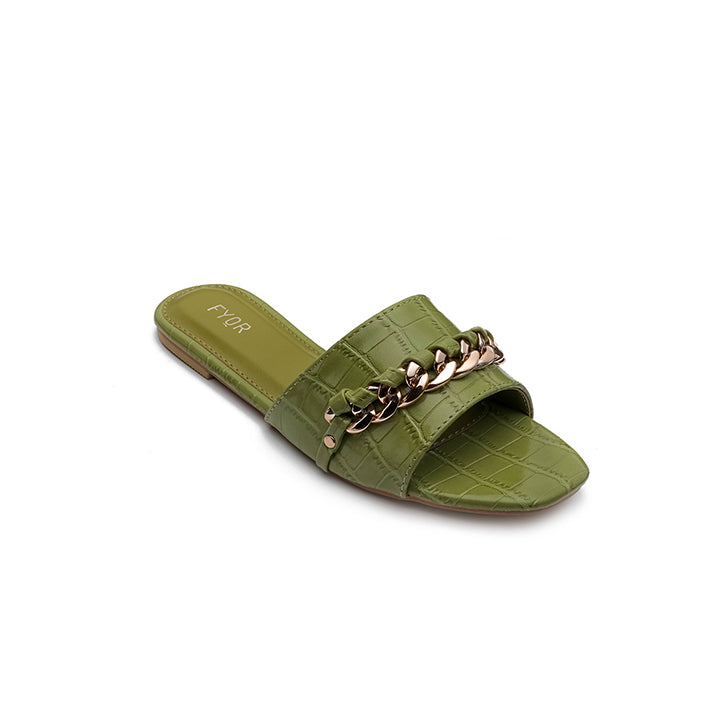Chain Detailed Slide Sandal