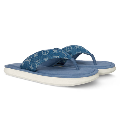 LV Flip Thong Blue Monogram denim