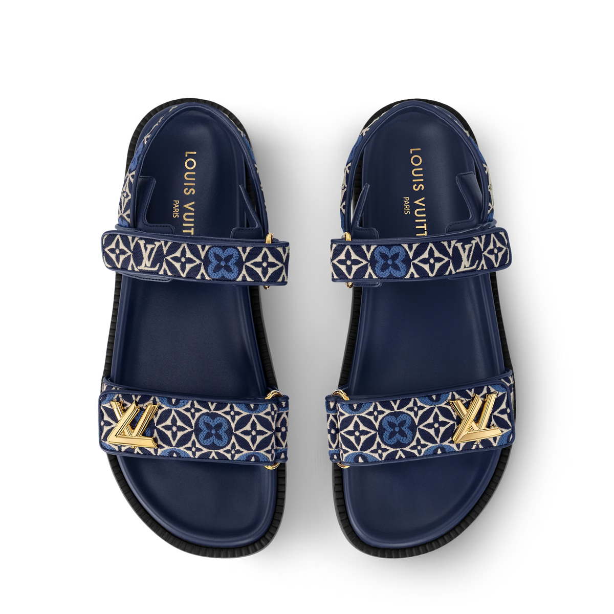 LV Sunset Flat Comfort Sandal Navy Blue
