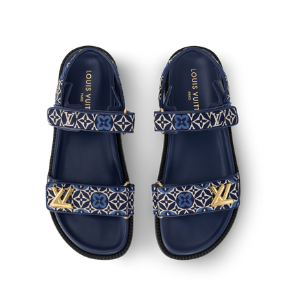 LV Sunset Flat Comfort Sandal Navy Blue