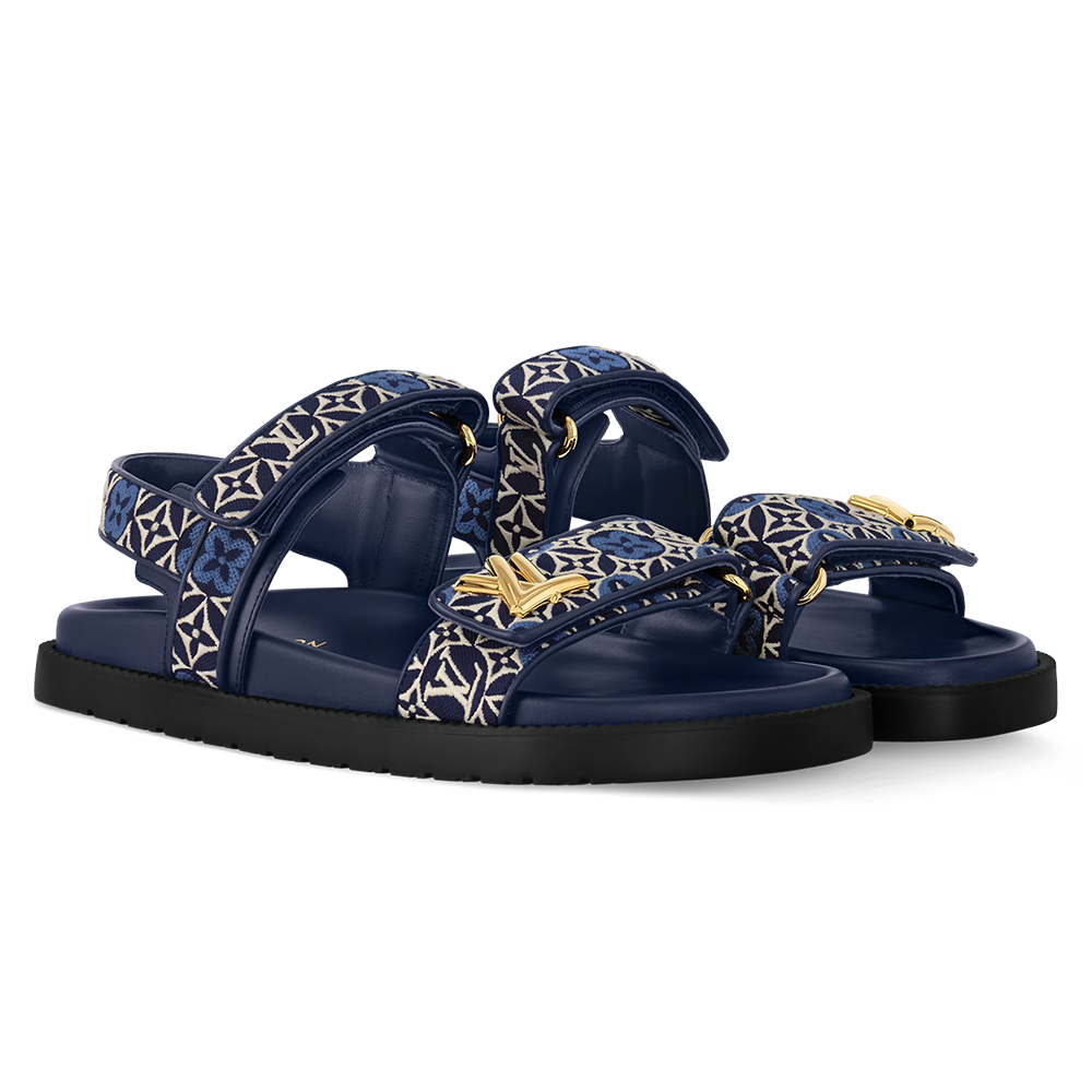 LV Sunset Flat Comfort Sandal Navy Blue