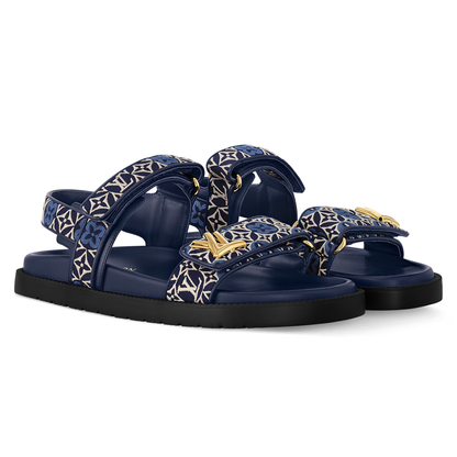 LV Sunset Flat Comfort Sandal Navy Blue